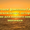 Изучаем фамилию Гайс: происхождение, история и склонение для полного понимания значения