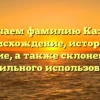 Изучаем фамилию Казеев: происхождение, история и значение, а также склонение для правильного использования