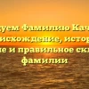 Исследуем Фамилию Качкалда: происхождение, история, значение и правильное склонение фамилии