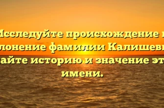 Исследуйте происхождение и склонение фамилии Калишевич: узнайте историю и значение этого имени.