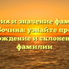 История и значение фамилии Бочина: узнайте про происхождение и склонение этой фамилии