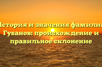 История и значения фамилии Губанов: происхождение и правильное склонение История и значения фамилии Губанов: происхождение и правильное склонение