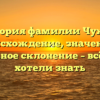 История фамилии Чужов: происхождение, значения и правильное склонение – всё, что вы хотели знать