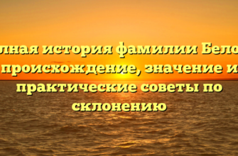 Полная история фамилии Белоев: происхождение, значение и практические советы по склонению