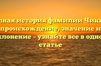 Полная история фамилии Чикиш: происхождение, значение и склонение – узнайте все в одной статье