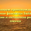 Раскрываем происхождение и историю фамилии Байбаков: значение и склонение родового имени