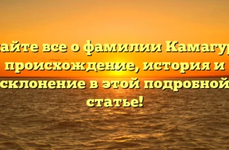 Узнайте все о фамилии Камагуров: происхождение, история и склонение в этой подробной статье!