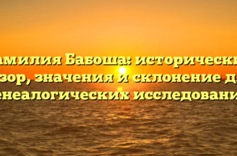 Фамилия Бабоша: исторический обзор, значения и склонение для генеалогических исследований