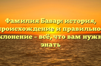 Фамилия Бавар: история, происхождение и правильное склонение – всё, что вам нужно знать