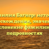 Фамилия Багнер: история происхождения, значение и склонение фамилии в подробностях