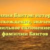 Фамилия Баитов: история и происхождение, значение и правильное склонение для фамилии Баитов