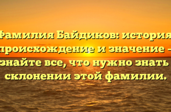 Фамилия Байдиков: история, происхождение и значение — узнайте все, что нужно знать о склонении этой фамилии.