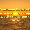 Фамилия Балакай: происхождение, история и значение, всё о склонении в одной статье