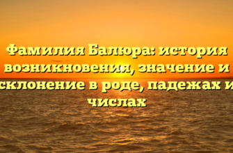 Фамилия Балюра: история возникновения, значение и склонение в роде, падежах и числах