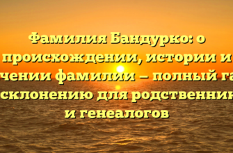 Фамилия Бандурко: о происхождении, истории и значении фамилии — полный гайд по склонению для родственников и генеалогов
