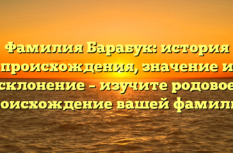 Фамилия Барабук: история происхождения, значение и склонение – изучите родовое происхождение вашей фамилии