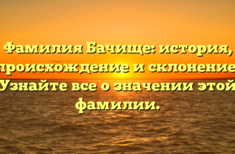 Фамилия Бачище: история, происхождение и склонение. Узнайте все о значении этой фамилии.