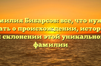 Фамилия Бибарсов: все, что нужно знать о происхождении, истории и склонении этой уникальной фамилии