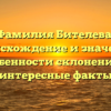 Фамилия Бителева: происхождение и значение, особенности склонения и интересные факты