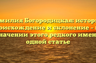 Фамилия Богородицкая: история, происхождение и склонение – все о значении этого редкого имени в одной статье