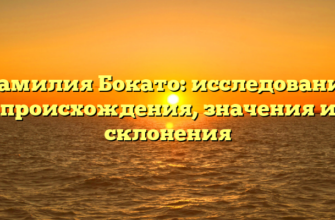 Фамилия Бокато: исследование происхождения, значения и склонения Фамилия Бокато: исследование происхождения, значения и склонения