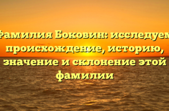 Фамилия Боковин: исследуем происхождение, историю, значение и склонение этой фамилии