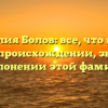 Фамилия Болов: все, что нужно знать о происхождении, значении и склонении этой фамилии