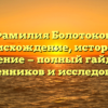 Фамилия Болотоков: происхождение, история и значение — полный гайд для родственников и исследователей