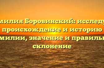 Фамилия Боровинский: исследуем происхождение и историю фамилии, значение и правильное склонение