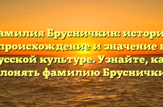 Фамилия Брусничкин: история, происхождение и значение в русской культуре. Узнайте, как склонять фамилию Брусничкин!