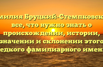 Фамилия Бруцкий-Стемпковский: все, что нужно знать о происхождении, истории, значении и склонении этого редкого фамилиарного имени