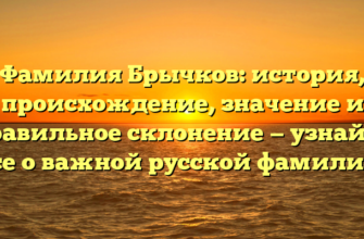 Фамилия Брычков: история, происхождение, значение и правильное склонение — узнайте все о важной русской фамилии!