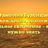 Фамилия Буачидзе: происхождение, значимость и правильное склонение – все, что нужно знать