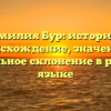 Фамилия Бур: история и происхождение, значения и правильное склонение в русском языке