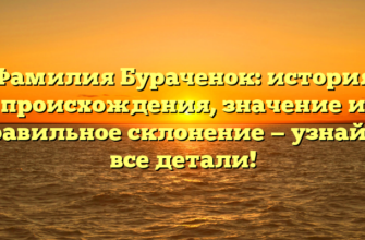 Фамилия Бураченок: история происхождения, значение и правильное склонение — узнайте все детали! Фамилия Бураченок: история происхождения, значение и правильное склонение — узнайте все детали!
