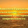 Фамилия Бурдонов: происхождение, значение и склонение в истории и современности