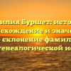 Фамилия Буршет: история, происхождение и значение. Полное склонение фамилии для вашей генеалогической истории.