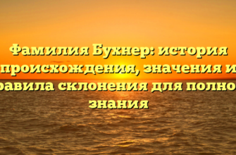 Фамилия Бухнер: история происхождения, значения и правила склонения для полного знания