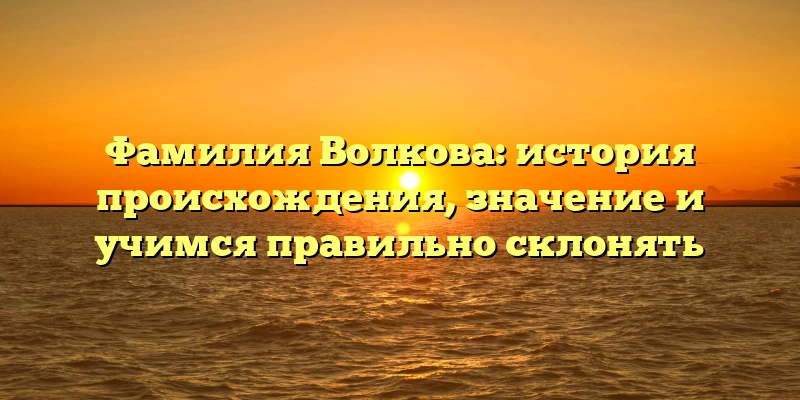 Фамилия Волкова: история происхождения, значение и учимся правильно склонять Фамилия Волкова: история происхождения, значение и учимся правильно склонять