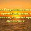 Фамилия Гаврюшин: интересные факты о происхождении, истории и значении, а также правила склонения