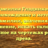 Фамилия Гладников: происхождение и история фамилии, значения и применение, искать склонение, основанное на чертежах родового древа.