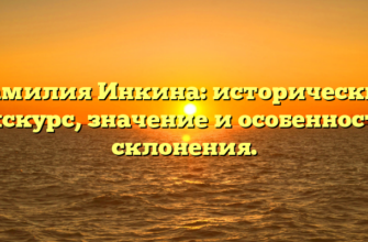 Фамилия Инкина: исторический экскурс, значение и особенности склонения.