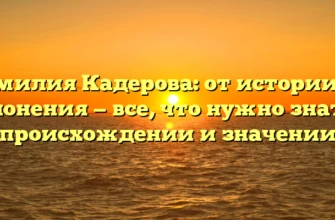 Фамилия Кадерова: от истории до склонения — все, что нужно знать о происхождении и значении Фамилия Кадерова: от истории до склонения — все, что нужно знать о происхождении и значении