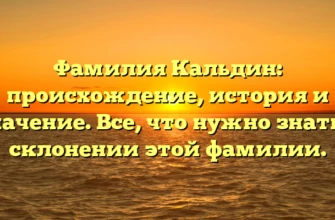 Фамилия Кальдин: происхождение, история и значение. Все, что нужно знать о склонении этой фамилии. Фамилия Кальдин: происхождение, история и значение. Все, что нужно знать о склонении этой фамилии.