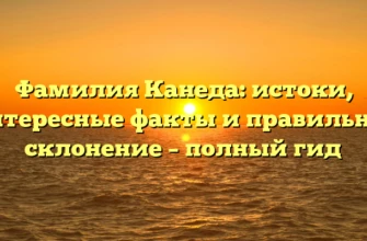 Фамилия Канеда: истоки, интересные факты и правильное склонение – полный гид Фамилия Канеда: истоки, интересные факты и правильное склонение – полный гид