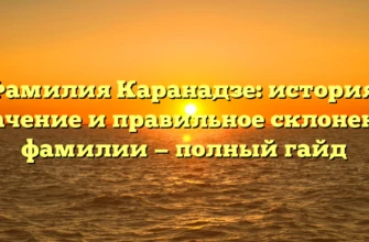 Фамилия Каранадзе: история, значение и правильное склонение фамилии — полный гайд Фамилия Каранадзе: история, значение и правильное склонение фамилии — полный гайд