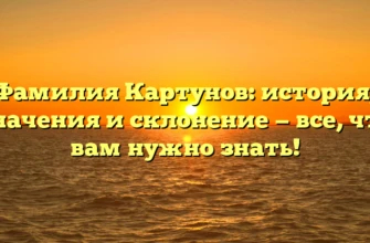 Фамилия Картунов: история, значения и склонение — все, что вам нужно знать! Фамилия Картунов: история, значения и склонение — все, что вам нужно знать!