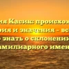 Фамилия Касик: происхождение, история и значения – все, что нужно знать о склонении этого фамилиарного имени!