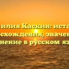 Фамилия Каскин: история происхождения, значение и склонение в русском языке.