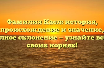 Фамилия Касл: история, происхождение и значение, полное склонение — узнайте все о своих корнях! Фамилия Касл: история, происхождение и значение, полное склонение — узнайте все о своих корнях!